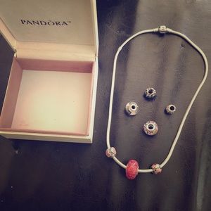 pandora necklace with 7 charms